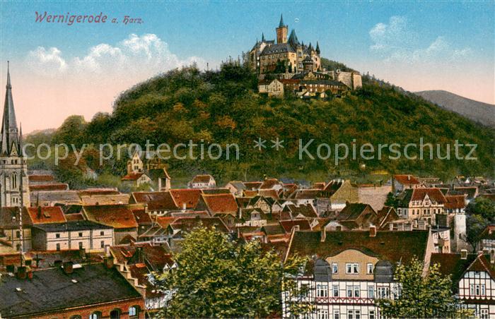 Wernigerode Harz Stadtbild mit Schloss