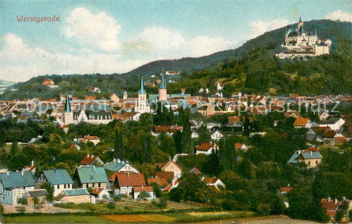 Wernigerode Harz Stadtpanorama mit Blick zum Schloss