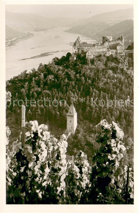 Bacharach Rhein Jugendburg Stahleck Popp-Karte Handabzug