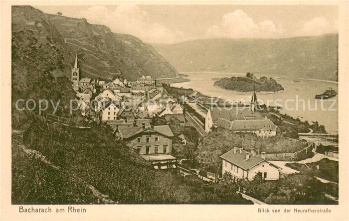Bacharach Rhein Panorama Blick von der Neuratherstrasse