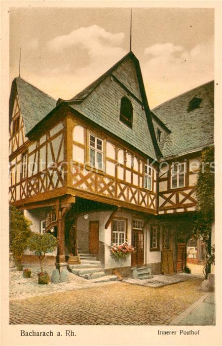 Bacharach Rhein Innerer Posthof Fachwerkhaeuser