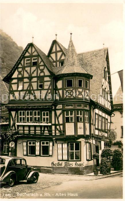 Bacharach Rhein Gasthof Altes Haus Historisches Gebaeude Fachwerkhaus Automobil