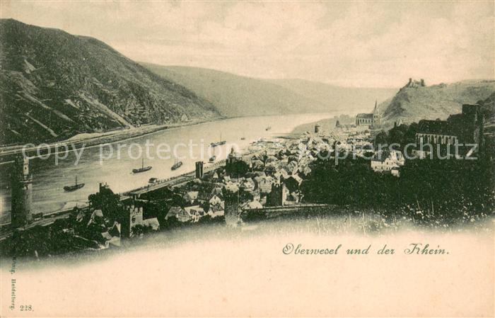 Oberwesel Rhein Panorama Blick auf den Rhein