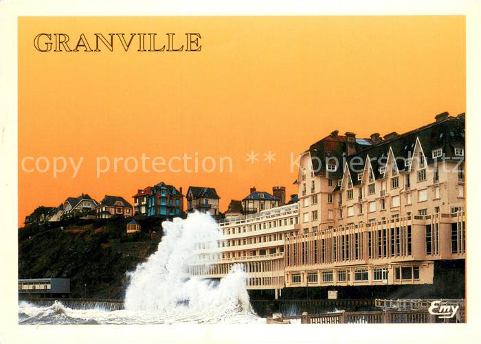 Granville Manche Coup de mer sur le Plat Gousset Centre
