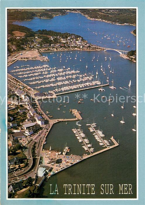 La Trinite-sur-Mer Vue aérienne du port de plaisance et pont de Kerisper