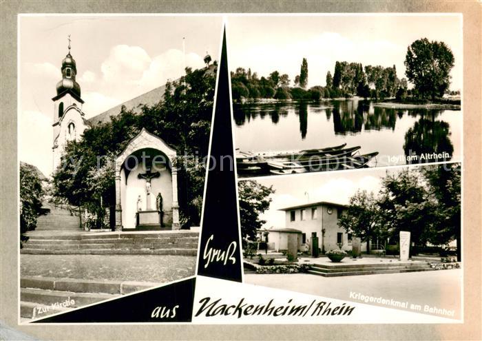 Nackenheim Kirche Idyll am Altrhein Kriegerdenkmal am Bahnhof