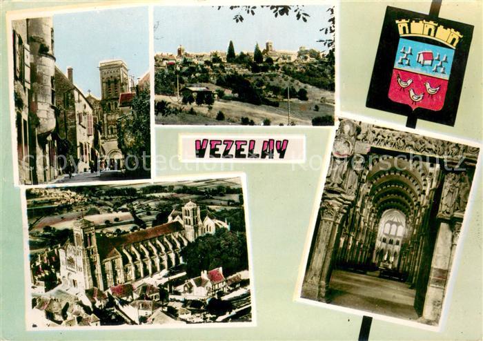 Vezelay Panorama Basilique Sainte Marie Madeleine Wappen