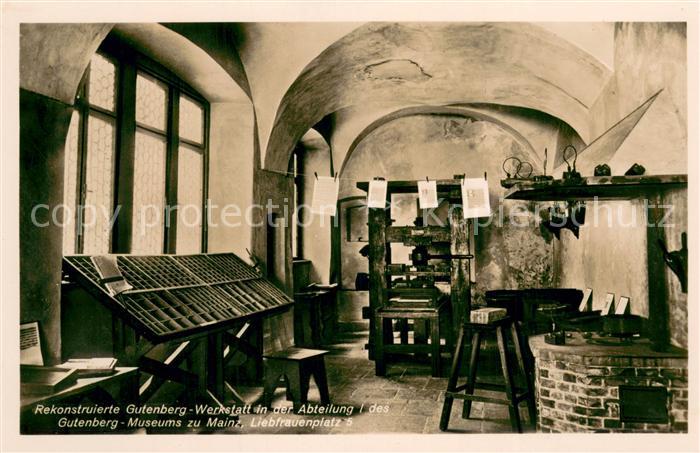 Mainz Rhein Gutenberg Museum Rekonstruierte Gutenberg Werkstatt