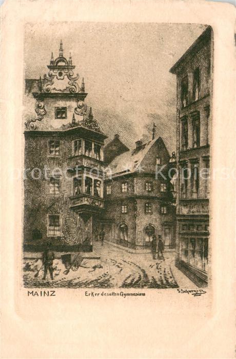 Mainz Rhein Erker am alten Gymnasium