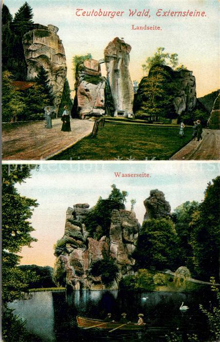 Teutoburgerwald Externsteine Land und Wasserseite