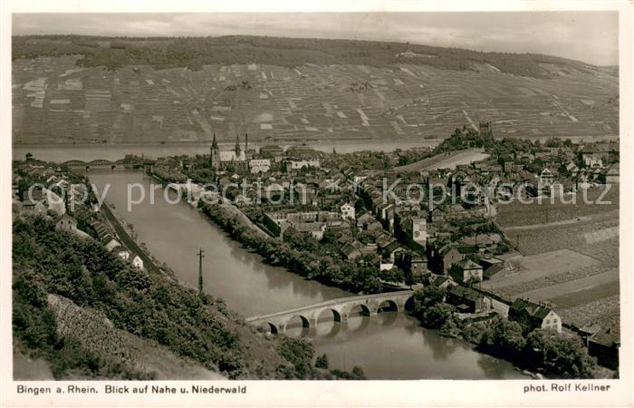 Bingen Rhein Blick auf Nahe und Niederwald