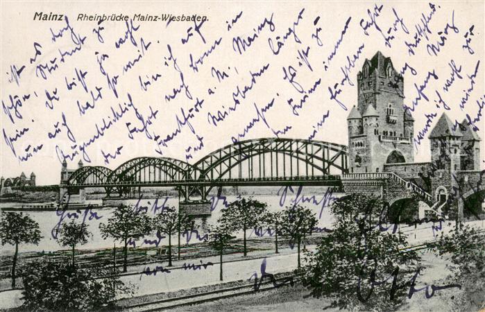 Mainz Rhein Rheinbruecke Mainz-Wiesbaden