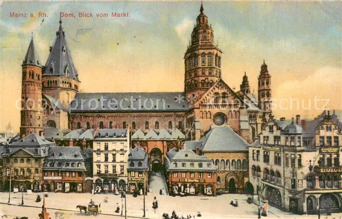 Mainz Rhein Dom Marktblick