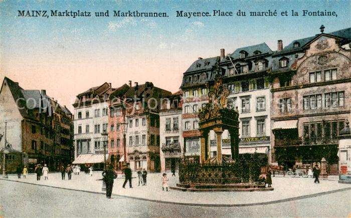 Mainz Rhein Marktplatz und Marktbrunnen