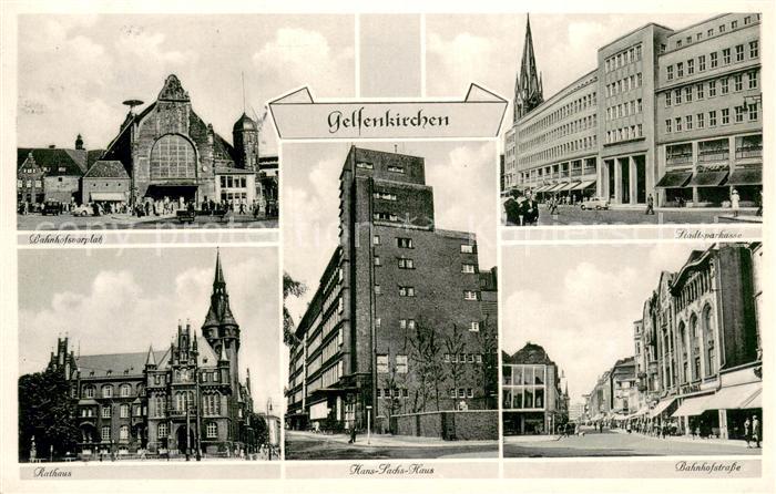 GELSENKIRCHEN NRW Bahnhof Stadtsparkasse Rathaus Hans Sachs Haus Bahnhofstrasse