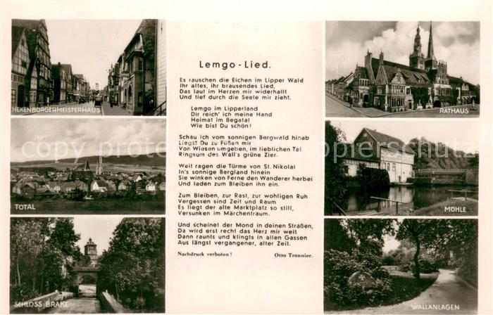 Lemgo Lippe NRW Hexenbuergermeisterhaus Total Schloss Brake Rathaus Muehle Walla