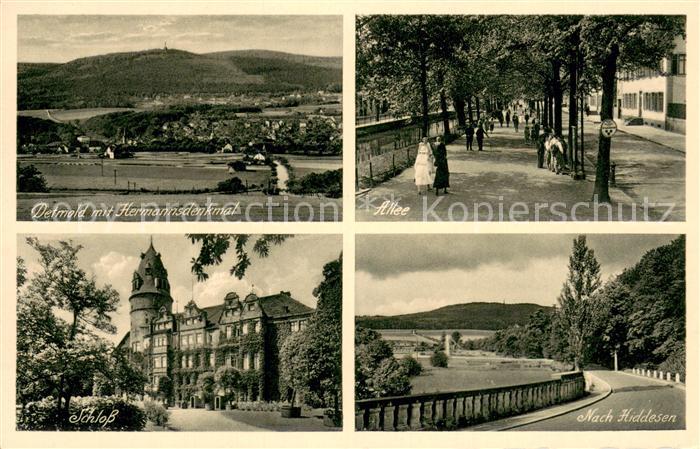 Detmold Hermannsdenkmal Allee Schloss Nach Hiddesen