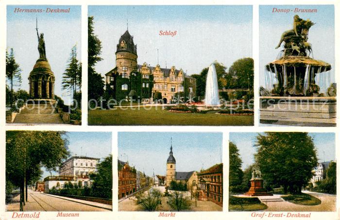 Detmold Hermanns Denkmal Schloss Donop Brunnen Museum Markt Graf Ernst Denkmal