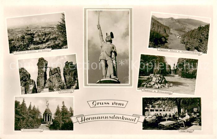 Hiddesen Panorama Externsteine Hermannsdenkmal Lippische Schweiz Denkmal mit Bis