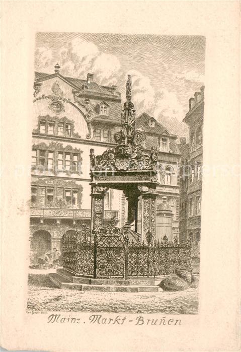 Mainz Rhein Markt Brunnen