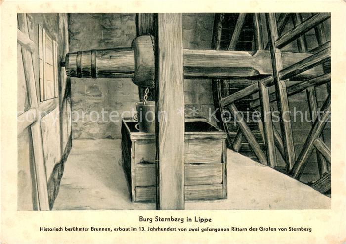 Extertal Burg Sternberg Lippe Tretrad des Brunnens