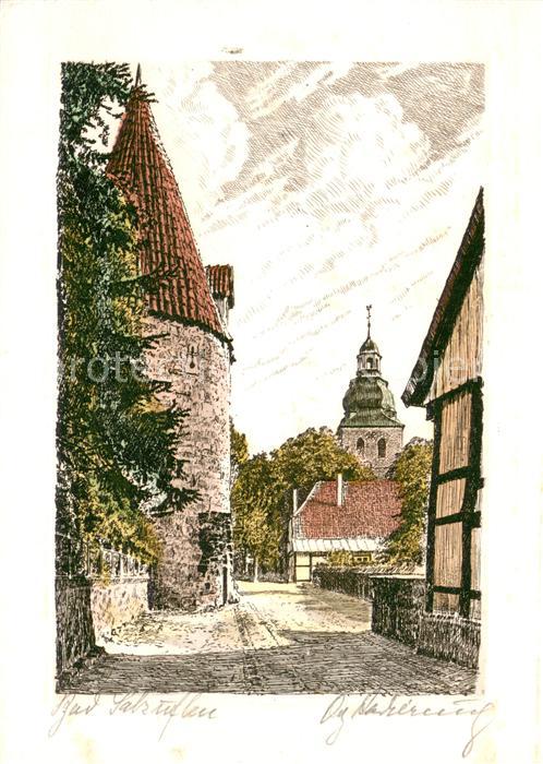 Bad Salzuflen Ortsmotiv Radierung