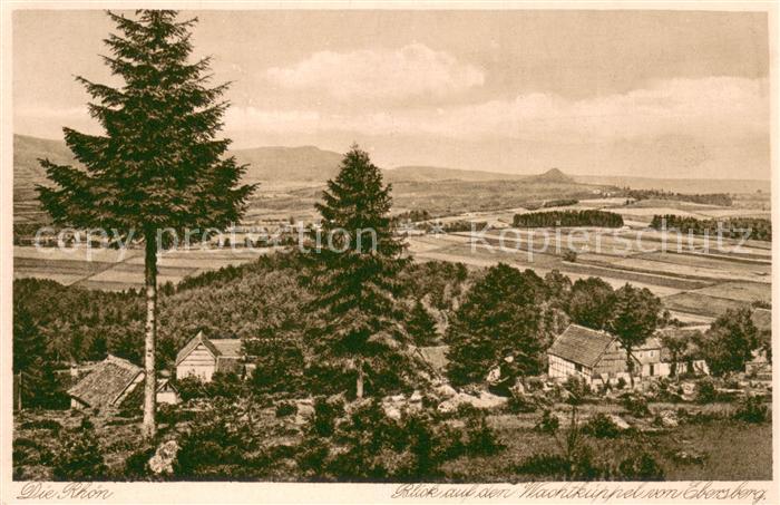 Rhoen Region Blick zum Wachtkueppel von Ebersberg