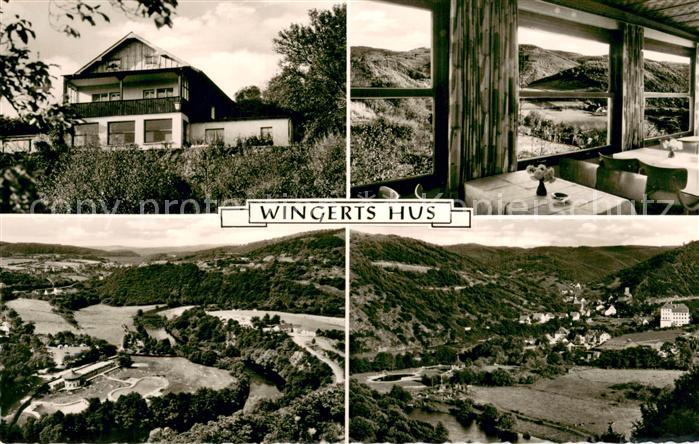 Hasenfeld Restaurant Pension Wingerts Hus in der Eifel Fliegeraufnahme