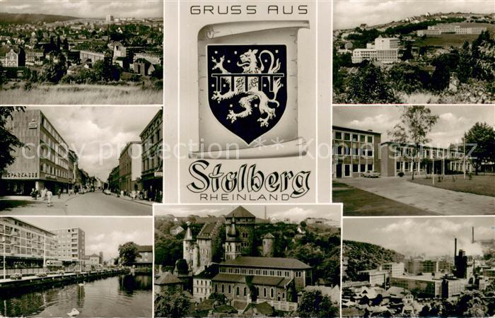Stolberg Rheinland Stadtpanorama Partie Innenstadt Schule Industrie Burg