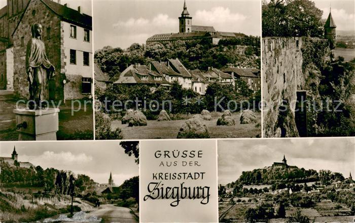 Siegburg Blick zur Abtei Michaelsberg Statue Stadtmauer