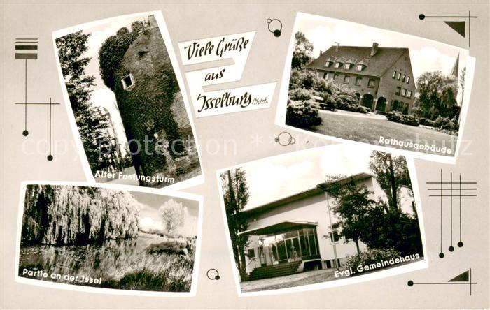 Isselburg Alter Festungsturm Rathaus Partie an der Issel Gemeindehaus