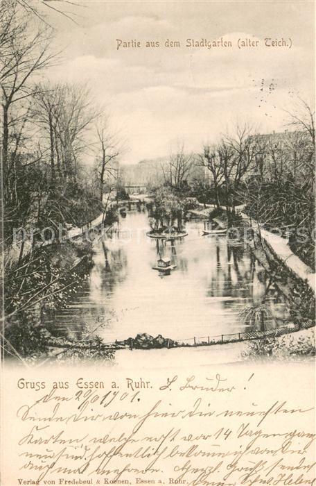 Essen Ruhr Schwanenteich im Stadtgarten