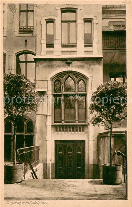 Essen Ruhr Eingang zum Spielplatz Katholisches Lyzeum und Oberlyzeum der Reg. Ch