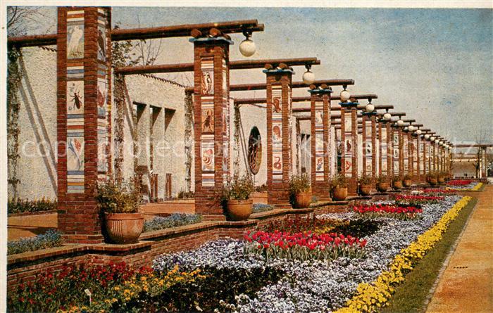 Essen Ruhr Reichsgartenschau Pergola im Keramikhof Offizielle Karte Nr. 155