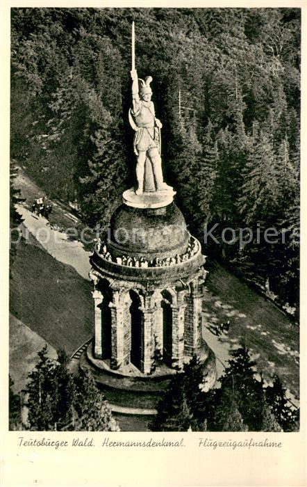 Detmold Hermannsdenkmal im Teutoburger Wald Fliegeraufnahme