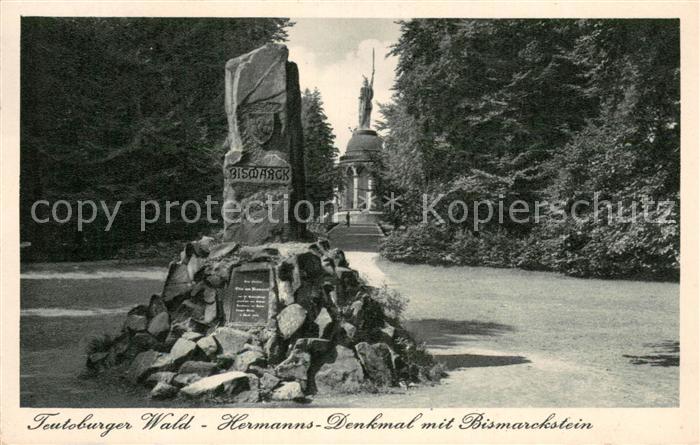 Detmold Hermannsdenkmal mit Bismarckstein Teutoburger Wald