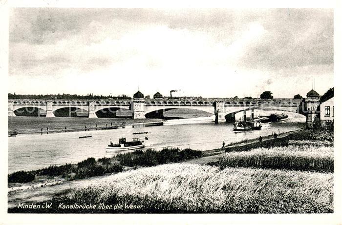 Minden Westfalen Kanalbruecke ueber die Weser