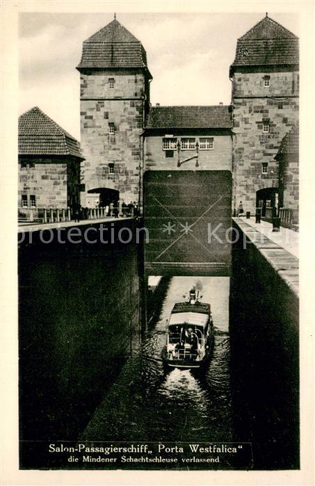 Minden Westfalen Salon-Passagierschiff Porta Westfalica Schachtschleuse