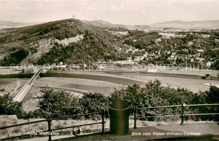 Porta Westfalica Panorama Blick vom Kaiser Wilhelm Denkmal