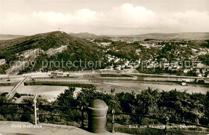 Porta Westfalica Panorama Blick vom Kaiser Wilhelm Denkmal