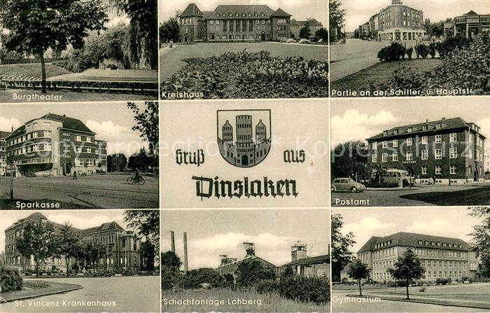 Dinslaken Burgtheater Freilichtbuehne Kreishaus Hauptstrasse Sparkasse Postamt K
