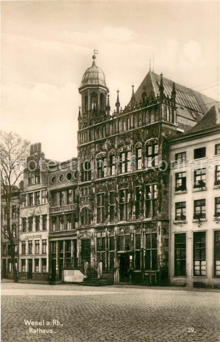 Wesel Rhein Rathaus Trinks Postkarte