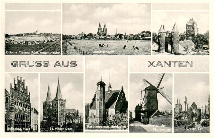 Xanten Colonia Trajana Roemisches Amphitheater Gesamtansicht Clever Tor Gotische