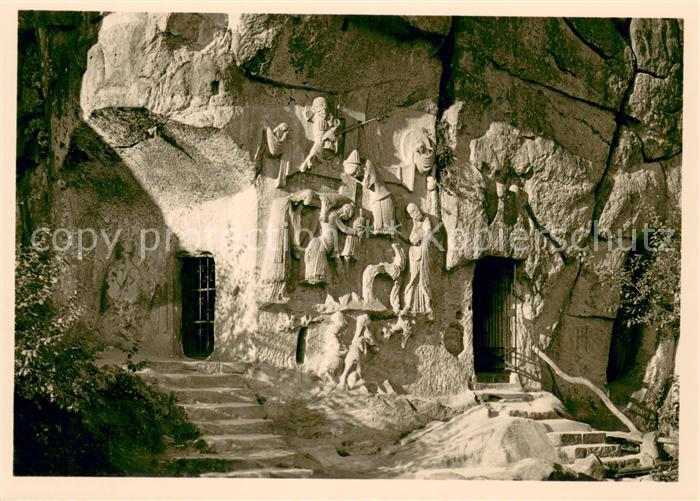 Horn-Bad Meinberg Externsteine Teutoburger Wald Kreuzabnahme und Eingang zur Fel