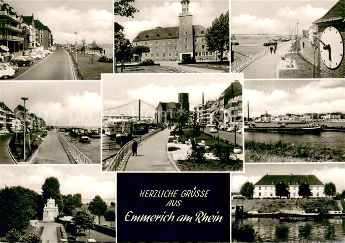 Emmerich Rhein Rheinpromenade Ehrenmal Schiffsanleger Fahrgastschiff Binnenschif