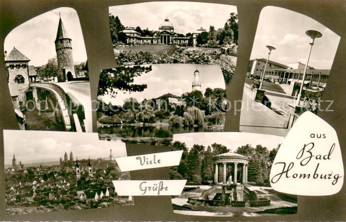 Bad Homburg Stadtpanorama Tempel Bruecke Turm Kurhaus Kurgarten