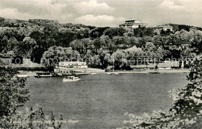 Bredeney Blick ueber den Baldeneysee mit Villa Huegel