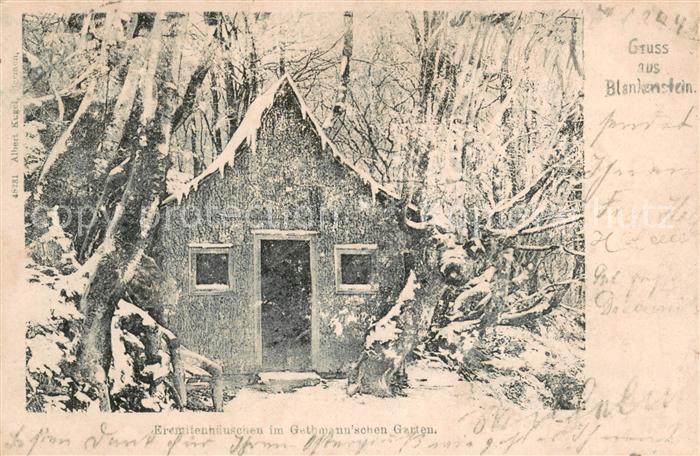 Blankenstein Ruhr Eremitenhaeuschen im Gethmann'schen Garten Litho Kuenstlerkart