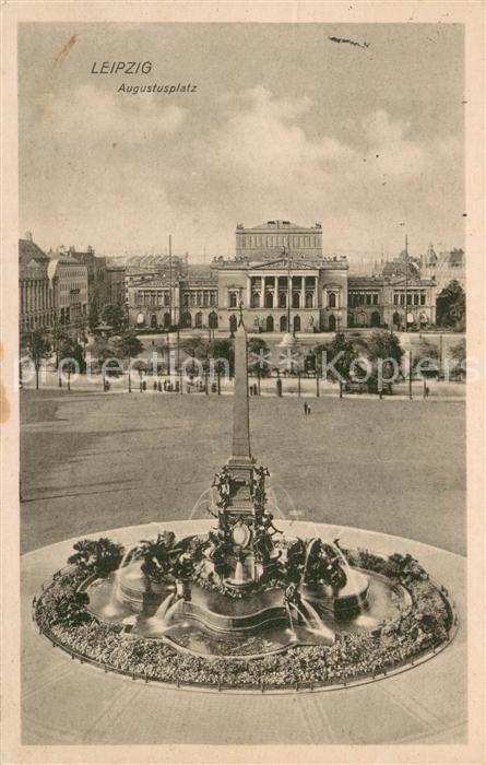 LEIPZIG Sachsen Augustusplatz Brunnen Theater Feldpost