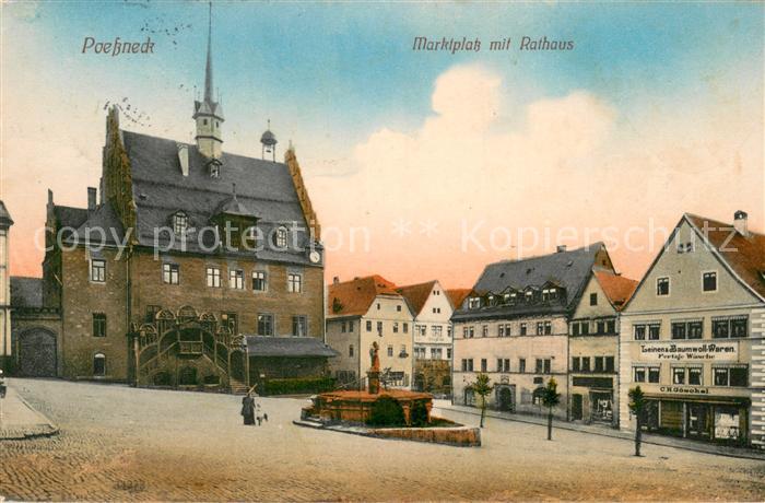 Poessneck Marktplatz mit Rathaus